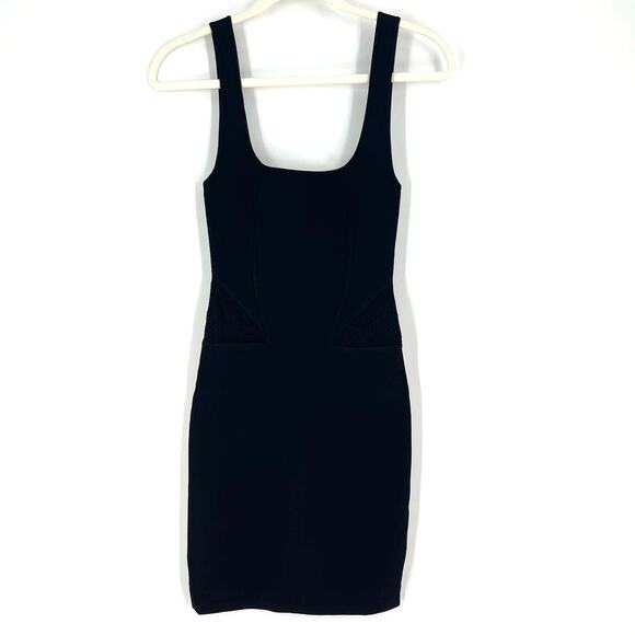 Zara Dresses & Skirts - Zara Black Bodycon Dress Size Small Sheer Cut Out Waist Sleeveless
